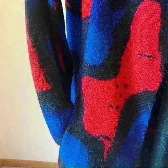 Vintage Women’s Long Blazer, Modes Crystal Fashions, Fits size S/M, Red/Blue - Picture 3 of 6